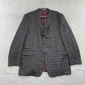 Coppley Ermenegildo Zegna Blazer Mens 44L L Plaid Wool Sport Coat Exclusive